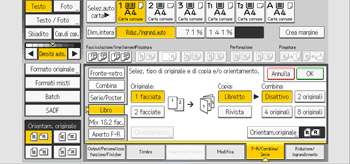 Illustrazione della schermata sul pannello di controllo