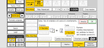 Illustrazione della schermata sul pannello di controllo