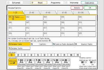 Illustrazione della schermata sul pannello di controllo