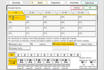 Illustrazione della schermata sul pannello di controllo
