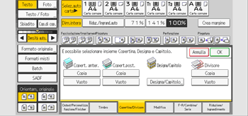 Illustrazione della schermata sul pannello di controllo