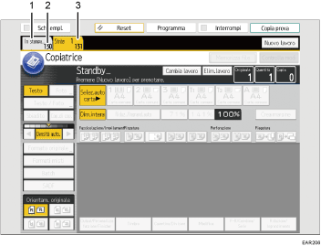 Illustrazione numerata pannello di controllo
