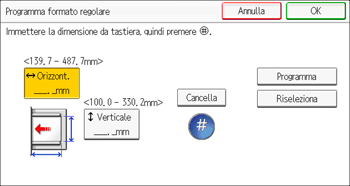 Illustrazione della schermata sul pannello di controllo