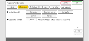 Illustrazione della schermata sul pannello di controllo