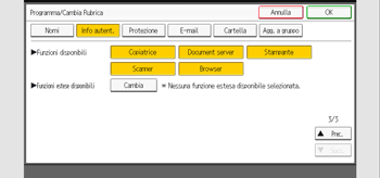 Illustrazione della schermata sul pannello di controllo