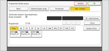 Illustrazione della schermata sul pannello di controllo