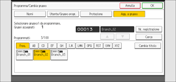 Illustrazione della schermata sul pannello di controllo