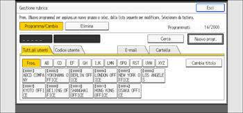 Illustrazione della schermata sul pannello di controllo