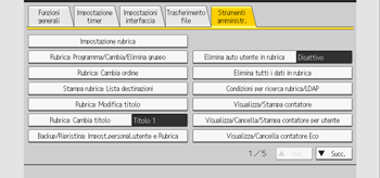 Illustrazione della schermata sul pannello di controllo