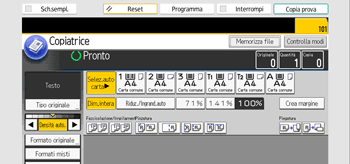 Illustrazione della schermata sul pannello di controllo