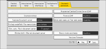 Illustrazione della schermata sul pannello di controllo