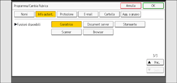 Illustrazione della schermata sul pannello di controllo