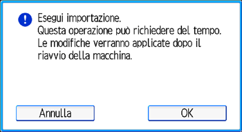 Illustrazione della schermata sul pannello di controllo