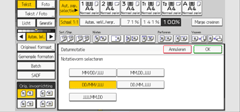 Afbeelding van bedieningspaneel