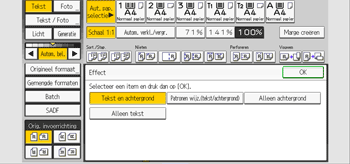 Afbeelding van bedieningspaneel