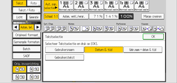 Afbeelding van bedieningspaneel