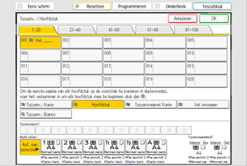 Afbeelding van bedieningspaneel