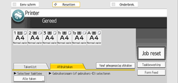 Afbeelding van bedieningspaneel