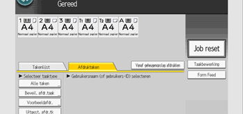 Afbeelding van bedieningspaneel