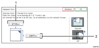 Genummerde afbeelding van het scherm van het bedieningspaneel