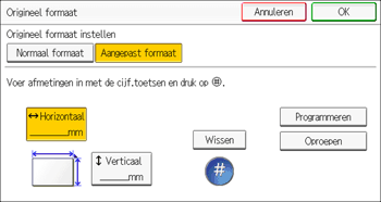 Afbeelding van bedieningspaneel