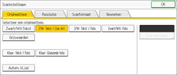 Afbeelding van bedieningspaneel