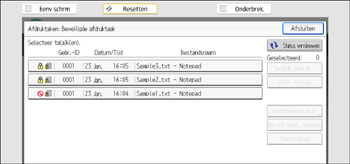 Afbeelding van bedieningspaneel