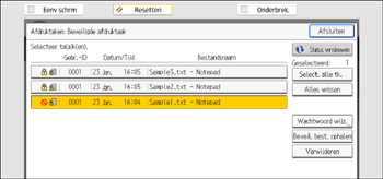 Afbeelding van bedieningspaneel