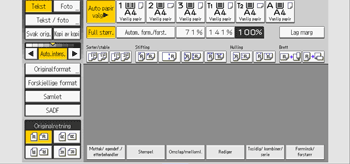 Illustrasjon av betjeningspanelet