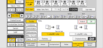 Illustrasjon av betjeningspanelet