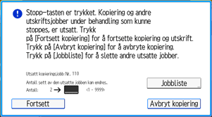 Illustrasjon av betjeningspanelet