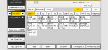 Illustrasjon av betjeningspanelet