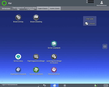 Illustrasjon av betjeningspanelet