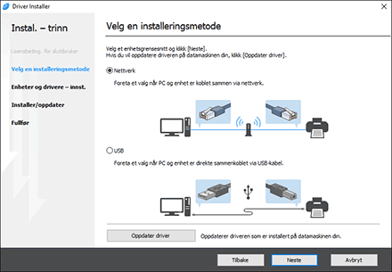 Illustrasjon av driverinstallasjon