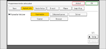 Illustrasjon av betjeningspanelet