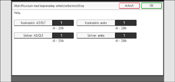 Illustrasjon av betjeningspanelet