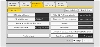Illustrasjon av betjeningspanelet