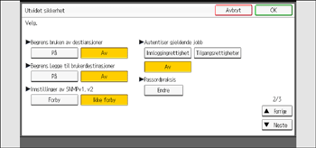 Illustrasjon av betjeningspanelet