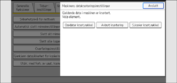 Illustrasjon av betjeningspanelet