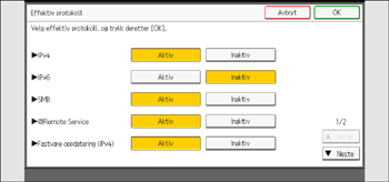 Illustrasjon av betjeningspanelet