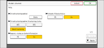 Illustrasjon av betjeningspanelet
