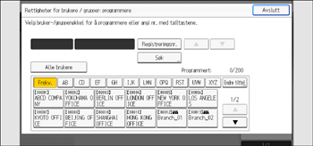 Illustrasjon av betjeningspanelet