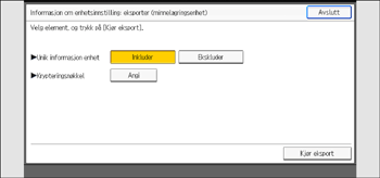 Illustrasjon av betjeningspanelet