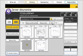 Ilustracja ekranu panela operacyjnego