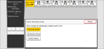 Ilustracja ekranu panela operacyjnego