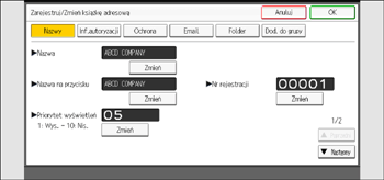 Ilustracja ekranu panela operacyjnego