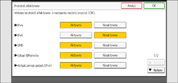 Ilustracja ekranu panela operacyjnego