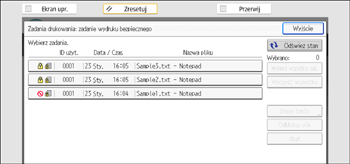Ilustracja ekranu panela operacyjnego