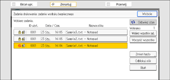 Ilustracja ekranu panela operacyjnego