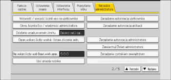Ilustracja ekranu panela operacyjnego